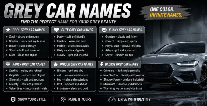 Grey Car Names: 150+ Cool, Cute, Funny & Unique Ideas