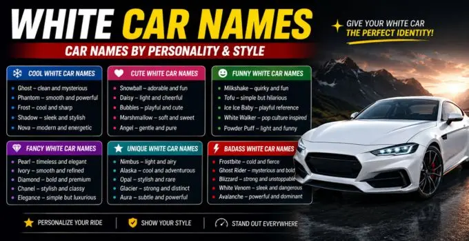 White Car Names: 150+ Cool, Cute, Funny & Unique Ideas