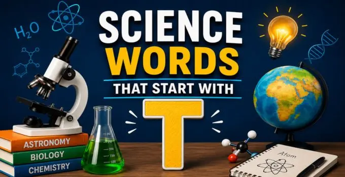 science terms beginning with t